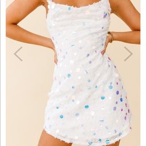 White sequin dress